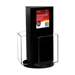 DEFLECT-O BROCHURE HOLDER DL Counter Top Rotating Black 