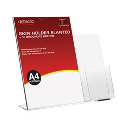 DEFLECT-O SIGN HOLDER SLANTED Dl Brochure Pocket A4 Portrait 