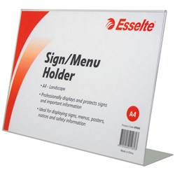 ESSELTE SIGN MENU HOLDER A4 SLANTED LANDSCAPE