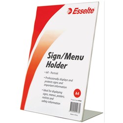 ESSELTE SIGN MENU HOLDER A4 SLANTED PORTRAIT