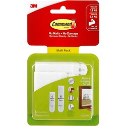 COMMAND PICTURE HANGING STRIPS 17203 Small and Medium Pack White