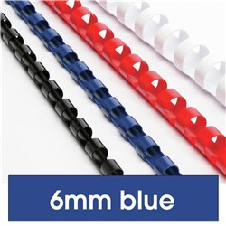 Rexel Plastic Binding Comb 6Mm 25 Sheet Capacity Blue Pack Of 100