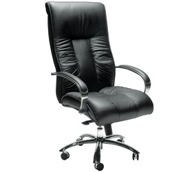 Big Boy Directors Chair High Back, Arms Leather Black