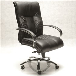 Big Boy Directors Chair Med Back, Arms Leather Black