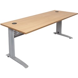 Rapid Span Desk W1800Xh700Mm Beech Top Silver Legs