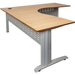 Rapid Span Corner Workstation W1500Xd1500Xh700Mm Beech Top Silver Legs