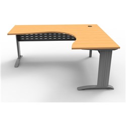 Rapid Span Corner Workstation W1800Xd1500Xh700Mm Beech Top Silver Legs