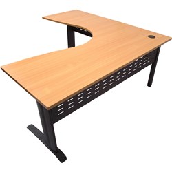 Rapid Span Corner Workstation W1800Xd1200Xh700Mm Beech & Black