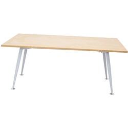Rapid Span Meeting Table W1800Xd900Mm Beech Top Silver Legs