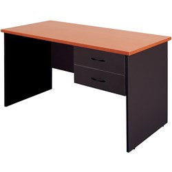 Logan Student Desk 1200X600 With 2 Drawers Beech&Ironstone
