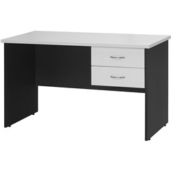 Logan Student Desk 1200X600Mm With 2 Drawers White & Ironstone