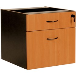 Logan Fixed Pedestal 1 Standard & 1 Filing Drawer Beech & Ironstone