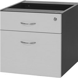 Logan Fixed Pedestal 1 Standard & 1 Filing Drawer White & Ironstone