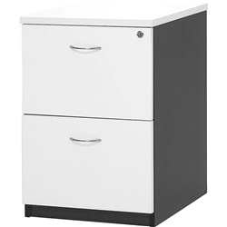 Logan Filing Cabinet 2 Drawer White & Ironstone