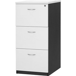 Logan Filing Cabinet 3 Drawer White & Ironstone