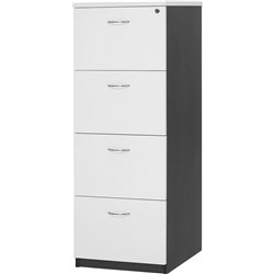 Logan Filing Cabinet 4 Drawers White & Ironstone