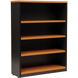 Logan Bookcase 1200Mm X 900Mm 3 Shelves Beech & Ironstone