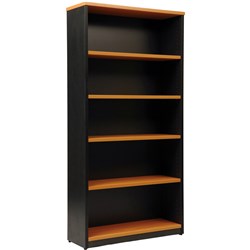 Logan Bookcase 1800Mm X 900Mm 4 Shelves Beech & Ironstone