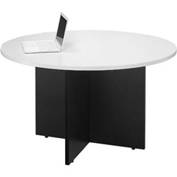 Logan Meeting Table 900Mm Diameter  White & Ironstone