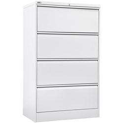 Go Lateral Filing Cabinet 4 Dr White Satin H1321Xw900Xd470Mm Furnx