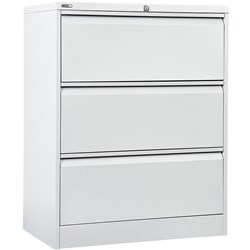 Go Lateral Filing Cabinet 3 Dr White Satin H1016Xw900Xd470Mm Furnx