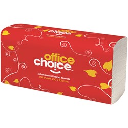 Office Choice Hand Towels Ultraslim 230X235Mm Pack Of 16 150Sheets Per Pack