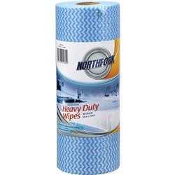 Northfork Heavy Duty Antibacterial Perforated Wipes 90 Sheets Per Roll Blue