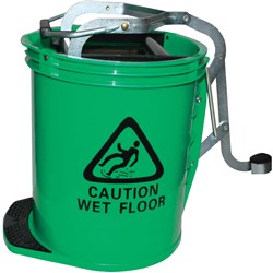 Cleanlink Mop Bucket Heavy Duty Metal Wringer Green