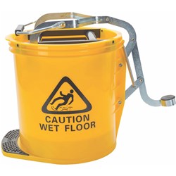 Cleanlink Mop Bucket Heavy Duty Metal Wringer Yello