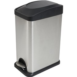 Compass Stainless Steel Retangular Pedal Bin 15Litres