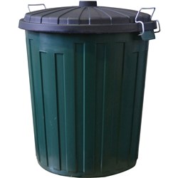 Italplast Garbage Bin With Black Lid 55 Litres Green