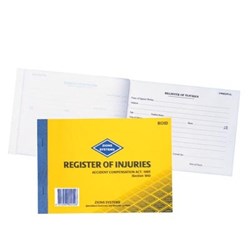 ZIONS REGISTER OF INJURIES BOOK VIC