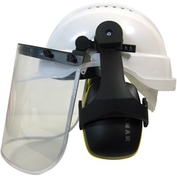 MAXISAFE HARD HAT ACCESSORIES Helmet W/ Clear Visor & Muff 