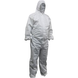 Maxisafe Disposable Coveralls Polypropylene Washable White Large