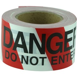 Maxisafe Barricade Tape Danger Do Not Enter Black On Red/White 75Mm X 100M