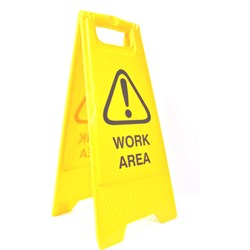 Cleanlink Safety Sign Work Area 32X31X65Cm Yellow