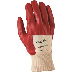 Maxisafe Pvc Glove Red, Knitted Wrist