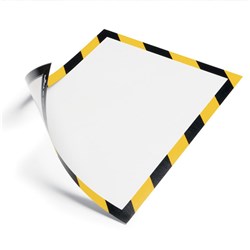 Durable Magnetic A4 Frame Security Yellow/Black - 5 Pack