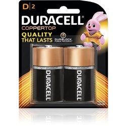 Duracell Coppertop Battery D - Pack Of 2
