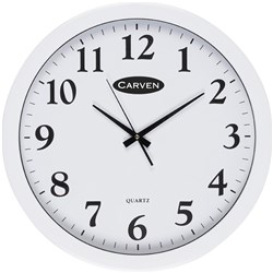 CARVEN WALL CLOCK 450mm White Frame 