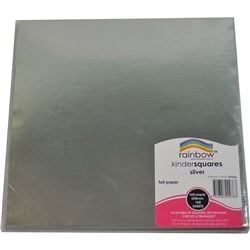 KINDER SQUARES 85GSM 250mm Foil Silver 100 Sheets Pack