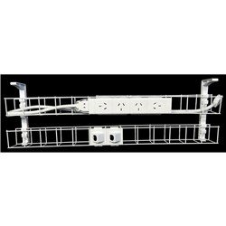 Rapid Cable Management  Dual Basket 650Mm 4Gpo + 2Data 1.5M Interconnecting Lead