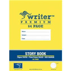 WRITER PREMIUM STORY BOOK 64 Page 1/2 Plain + 1/2 Ruled 24mm W Margin