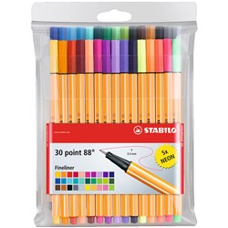 Stabilo Fineliner Point 88 0.4Mm Assorted Wallet Of 30