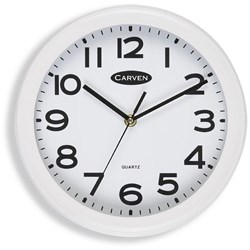 Carven Wall Clock 250Mm White Frame