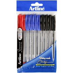 ARTLINE SMOOVE 8210 BALL PEN MED ASSORTED (10)