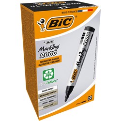 Bic 2000 Marking Permanent Markers Bullet Black Pack Of 12