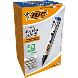 Bic 2000 Marking Permanent Markers Bullet Blue Pack Of 12