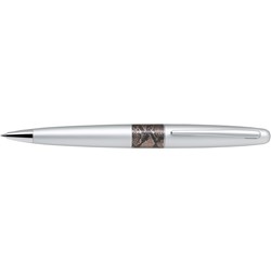 Pilot Mr Ballpoint Pen  Mr2 Python Silver Barrel  Medium Black Ink
