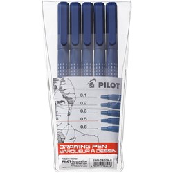 Pilot Drawing Pen Swn-Dr-S5N-B Assorted Nibs Black Pack Of 5